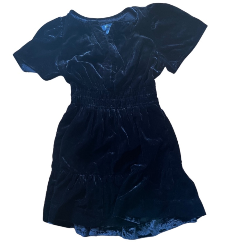 Maeve by Anthropologie Black Velvet Puff Sleeve Sundress